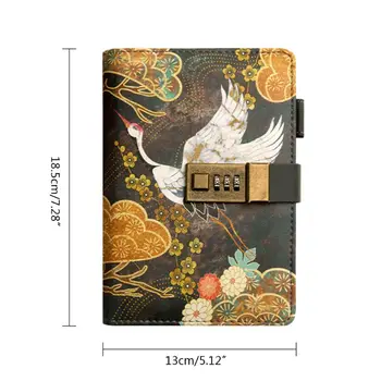 

A6 Password Notebook with Combination Lock 80 Sheets Diary Journal Notepad Gift 0811