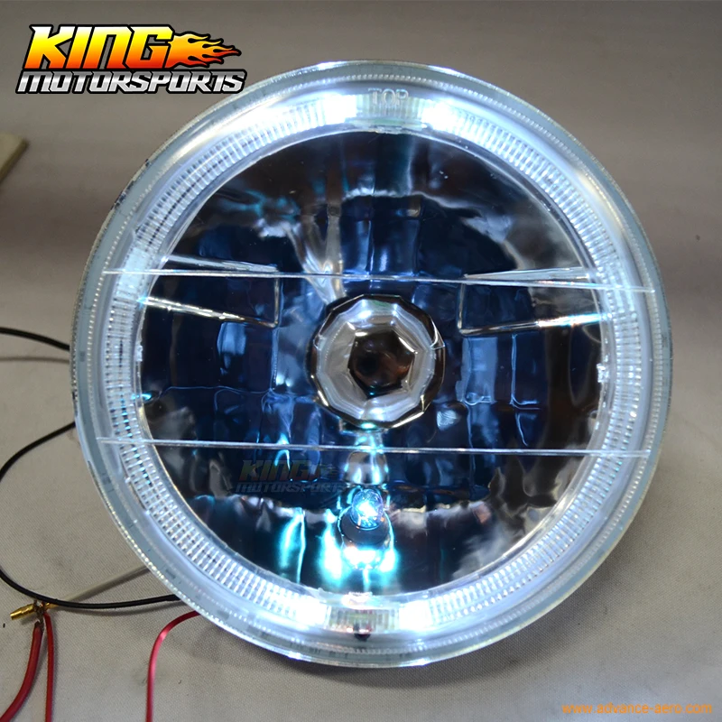 Fit For 7 Inch Round Sealed Beam Chrome Crystal Clear Headlights H4 Bulb H6024 H6014 Pair USA Domestic Free Shipping | Автомобили и