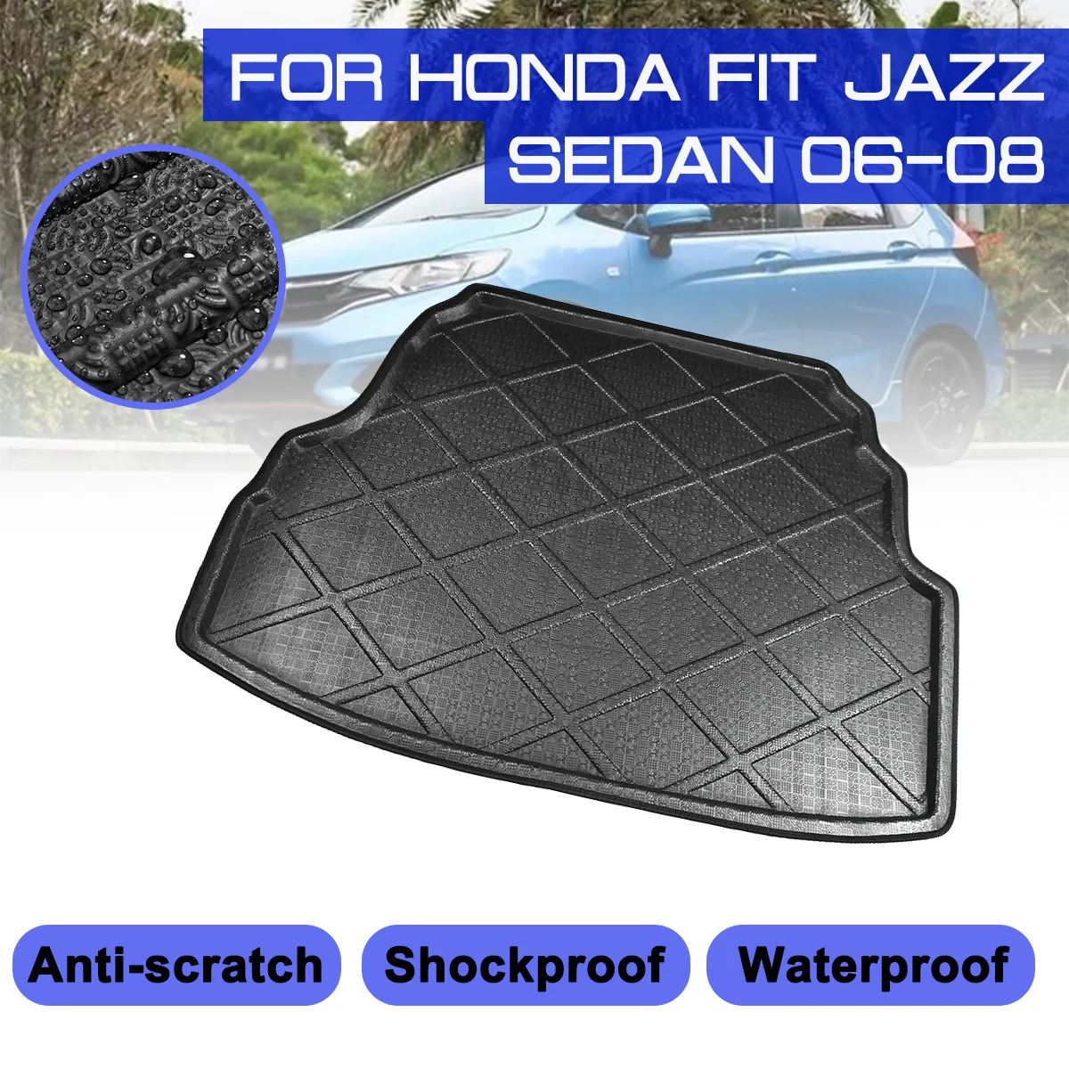 Напольный коврик для багажника автомобиля противогрязевой Honda FIT JAZZ Sedan 2006 2007 2008 |