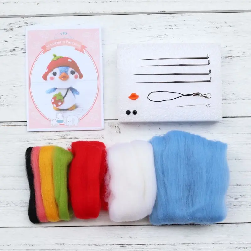 

Strawberry Penguin Wool Felt Craft DIY Unfinished Poked Handmade Needle Material