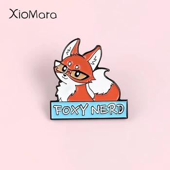 

Bookworm Fox Enamel Pin Cartoon Lovely Mini Little Fox Custom Badge Animal Jewelry Enamel Brooches Lapel Pins For Kid Gifts