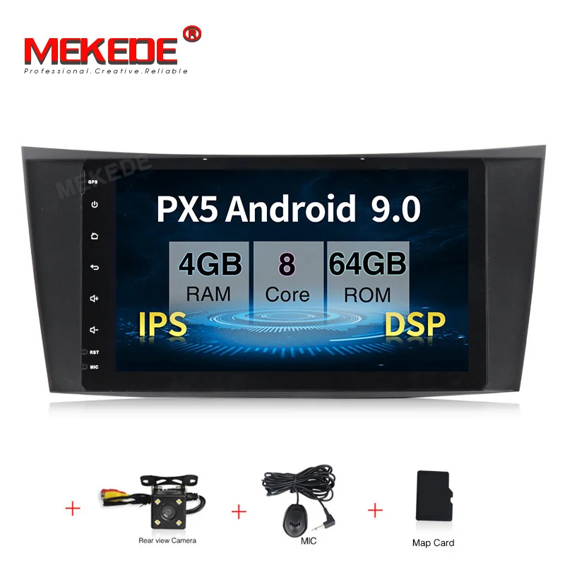 MEKEDE DSP ips 4G Android 9,0 автомобильный dvd-плеер для Mercedes Benz E-class W211 E200 E220 E300 E350 E240 E270 E280 класс CLS W219 - Цвет: 64G DVD CAMERA