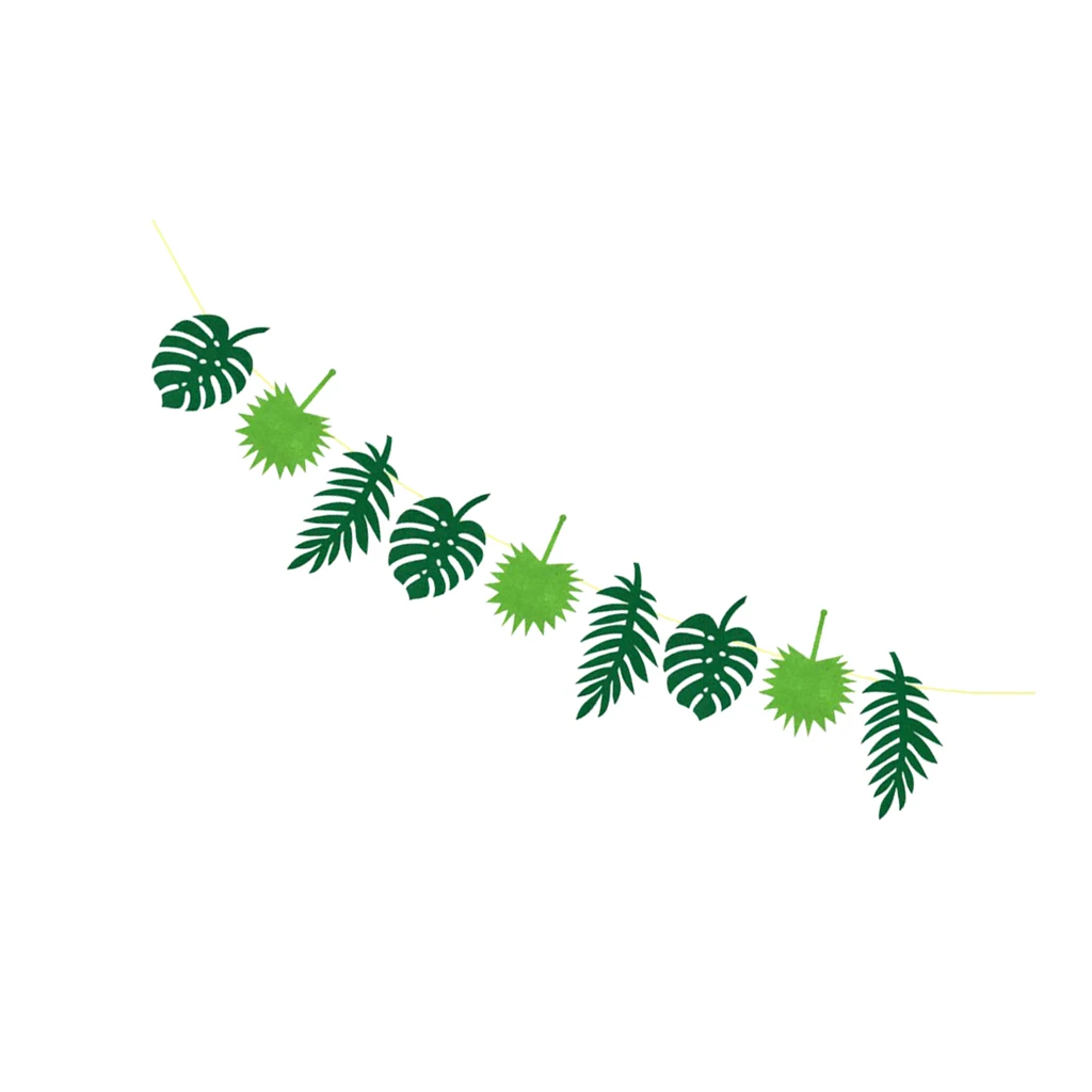 Hawaiian Tropical Leaves Bunting Banner Summer Beach Party Sign Garland 3 Meters