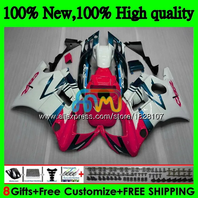 Обтекатели+ майка для HONDA 600CC CBR розового и белого цвета 600F3 CBR 600 FS 95 96 1995 1996 3BS. 225 CBR600 F3 CBR600F3 97 98 1997 1998 комплект