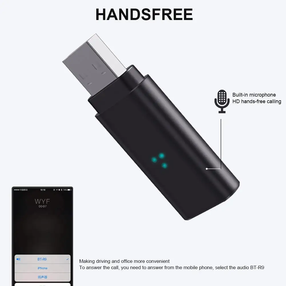 Bluetooth 5,0 аудио приемник 3,5 мм USB Двойной выход беспроводной музыкальный адаптер Dongle передатчик с аудио портом