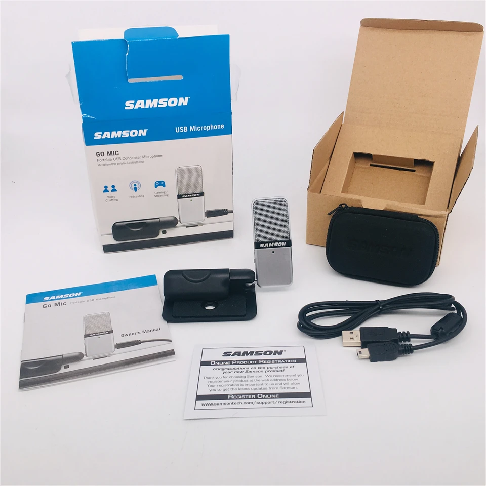 Skup 100% oryginalny SAMSON Go mikrofon klip mikrofon komputer przenośny USB pojemnościowy nagrywanie wideo Wav mikrofon na laptopa Ipad Juitar