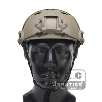 

Emerson Tactical Fast Helmet Bump PJ Type Combat Lightweight Modular OPS Shooting Airsoft Helmet w/ NVG Shroud + Side Rail