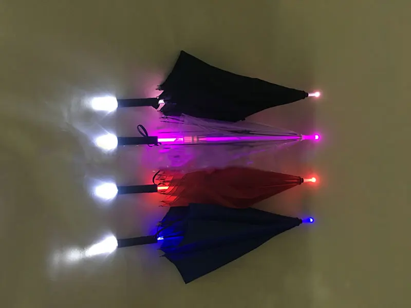 4 Colors 8 Bone Charming Adults Led Umbrella Women Men Light Flash Glow in the Dark Rain Protection Birthday Christmas Gift