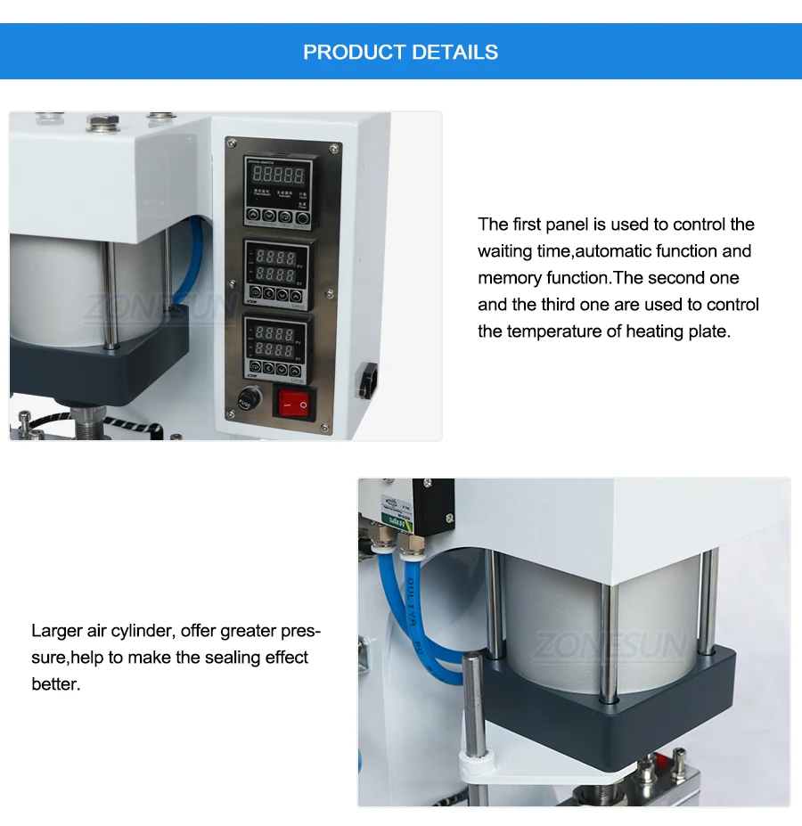 ZONESUN ZY-819G Desktop Pneumatic Heating Sealing Machine