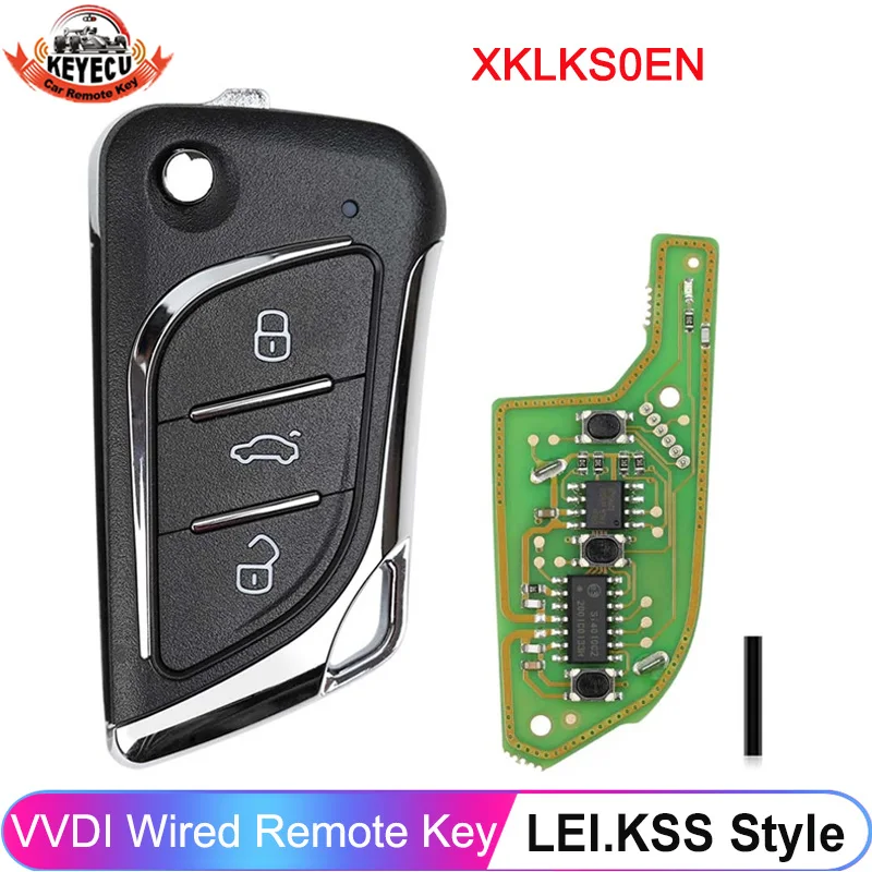 

KEYECU 3PCS/Lot Xhorse XKLKS0EN LEI.KSS Style (Chrome-plating) Remote Key For VVDI VVDI2 Key Tool English Version