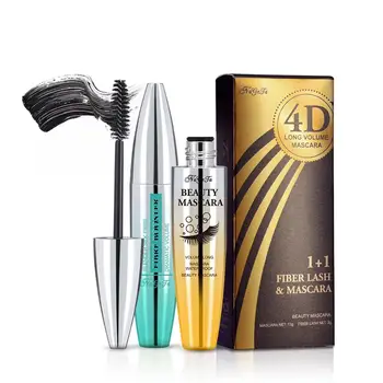 

2 Pcs/Set 4D Silk Fiber Mascara Eyelash Extension Waterproof Rimel Black Volume Lashes Lengthening Eye Lash Long Mascaras Makeup