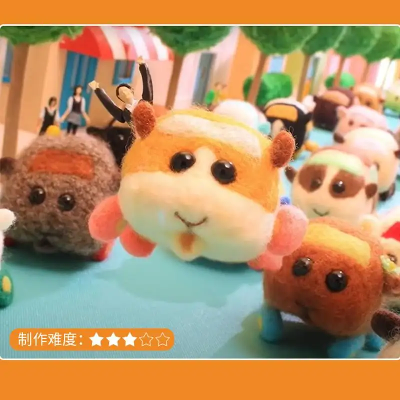 Pui Molcar Cute and Interesting handmade toys DIY needle felted with wool felt kits unfinished plush doll poking toy gift | Канцтовары