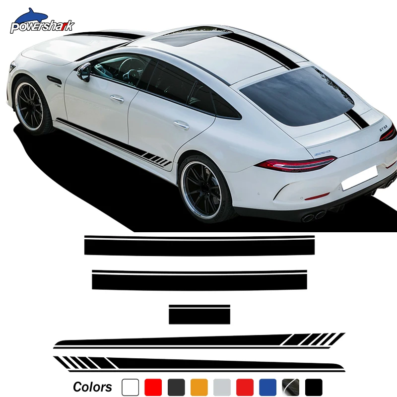 

Car Hood Decal Roof Tail Edition 1 Door Side Stripes Skirt Sticker For Mercedes Benz AMG GT S X290 GT63 GT43 GT53 Accessories