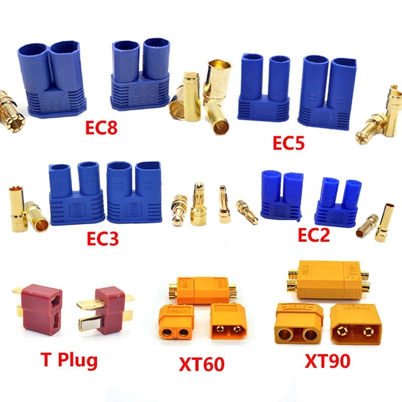 XT30 XT60 XT90 EC2 EC3 EC5 High Performance RC Connectors Plug Socket for DIY 