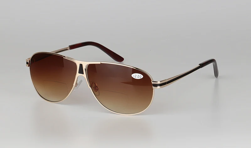EVUNHUO винтажная металлическая оправа бифокальные Солнцезащитные очки для чтения-легкие «Невидимые читатели» с УФ-лучи Защита от солнца 1,0-3,5