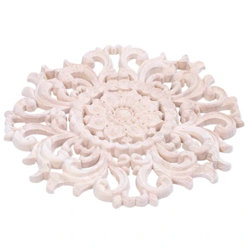 

New Lots Wood Carved Long Onlay Applique Unpainted Flower Walls Cabinets Door Decor Type:15cm Type A
