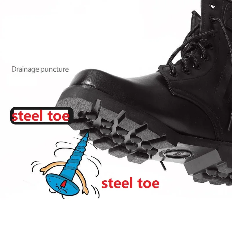 Work Safety Army Boots Male winter Tactical Boots Delta SWAT Shoes Male Steel Toe Military Desert Men Hiking Boots