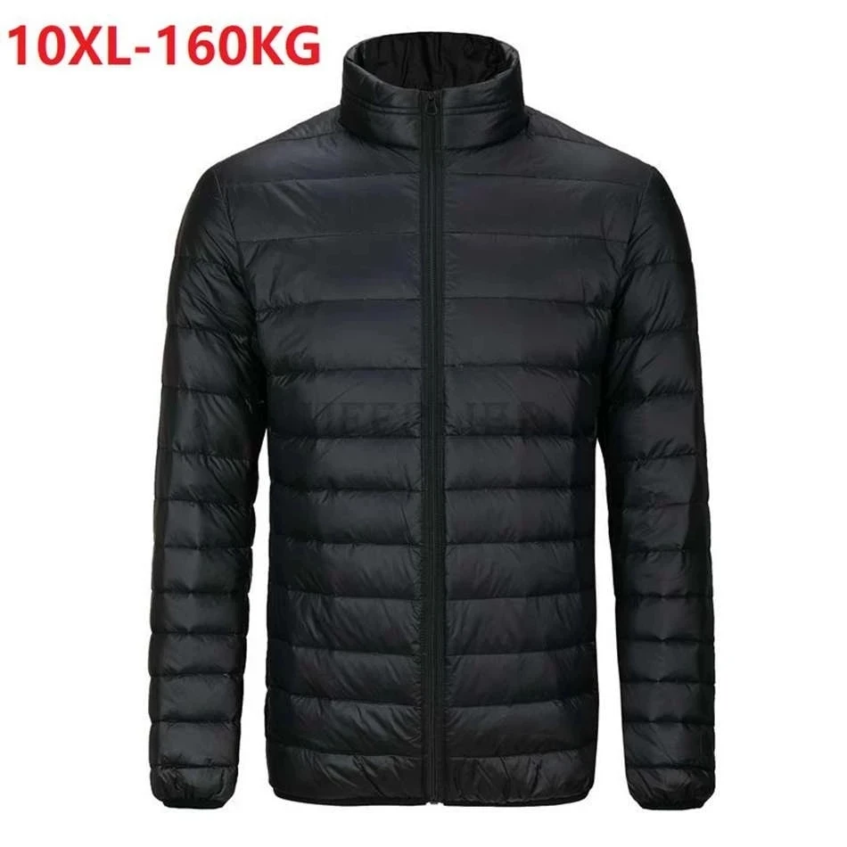

high quality Large size thin light hooded men's down jacket large size coat warm plus size winter jacket men 9XL 12XL 11XL 10XL