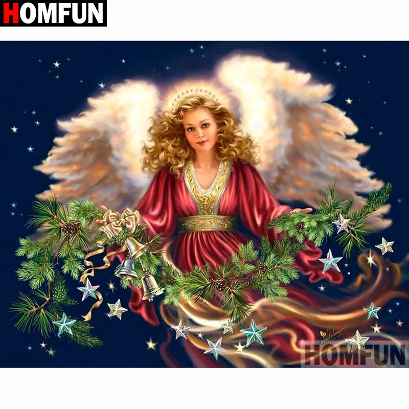 Алмазная живопись HOMFUN вышивка крестиком ангельская красота полноразмерная