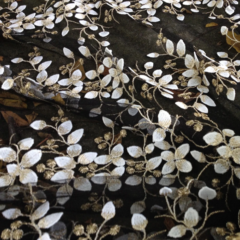 3D черная африканская Mettalic Сетка кружевная ткань для платья, самодельные Украшения швейная ткань занавески, тюль виноград Лоскутные материалы