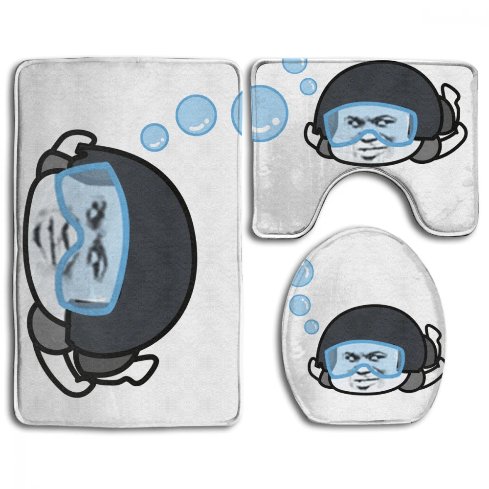 

CHARM HOME Scuba Diving Watercolor Sport Art Bathroom Antiskid Pad 3PCS/Set Toilet Seat Cover Anti-slip Bathroom Accessories