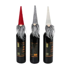 Рождественская бутылка вина крышка Санта Клаус шляпа украшение дома Рождественская Бутылка шапка Рождественский Декор