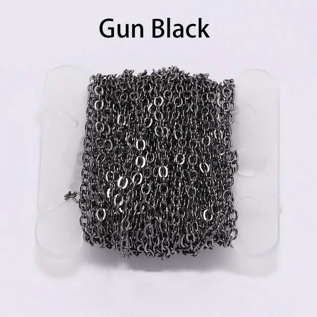 5 m/lot Gold/Bronze Plated Necklace Chain For Jewelry Making Findings DIY Necklace Chains Materials Handmade Supplies Gun Black