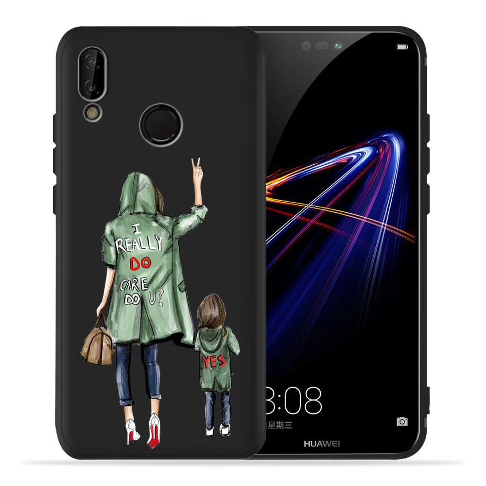 Модный чехол для мамы и дочки, супермамы и папы для huawei p20 Pro, чехол P20 P30 Pro P9 P8 mate 20 Lite Honor 8X9 10 20 PSmart
