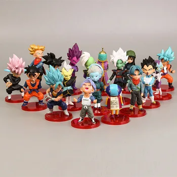 

Dragon Ball Action Figure Toys Super Saiyan Goku Beerus Vegeta 18pcs/lot 8cm PVC Model Toys For Kids Birthday Christmas Gift