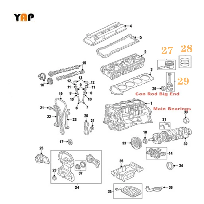 4D56 STD Connecting Rod Bearing Fit For Mitsubishi WARRIOR/ANIMAL L200 L300 2.5diesel 4D56 16V 1115A117 1996-2012