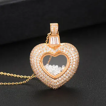 

GODKI Luxury Heart Memory Stackable Pendant Necklace Full Cubic Zircon Fashion Charm Women Party Jewelry Gift 2020