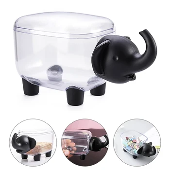 

Cotton swab frame sheep-shaped and elephant-shaped toothpick cotton ball dispenser storage box with cover transparent plastic