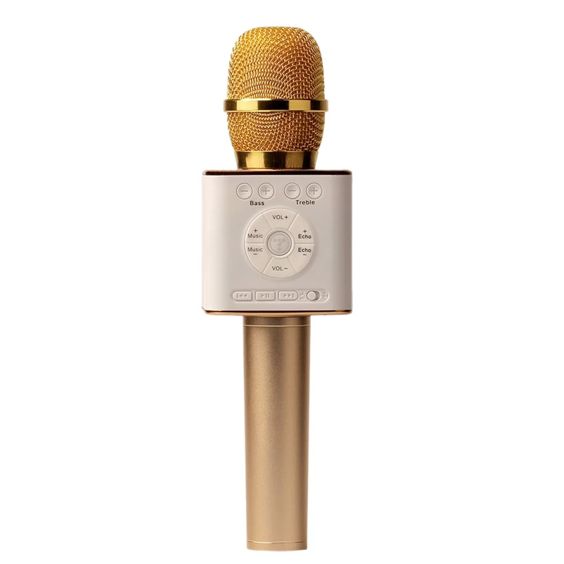 Gold HOT-TOSING беспроводной Bluetooth портативный микрофон ручной караоке машина спикер Совместимый телефон, ПК, компьютер для вечерние/Chur - Цвет: Gold