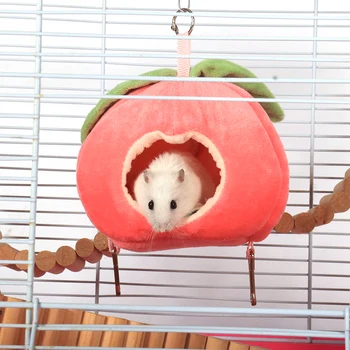 

Small Pet Nest Cute Soft Hamster House Winter Warm Pet Cage Cotton Hanging Sleeping Bed for Rodent/Rat/Hedgehog Small Animal