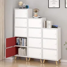 Nordic Free Combination Bookcase Bookcase Simple Modern Shelf with Door Bookcase Landing Simple Student Small Bookcase