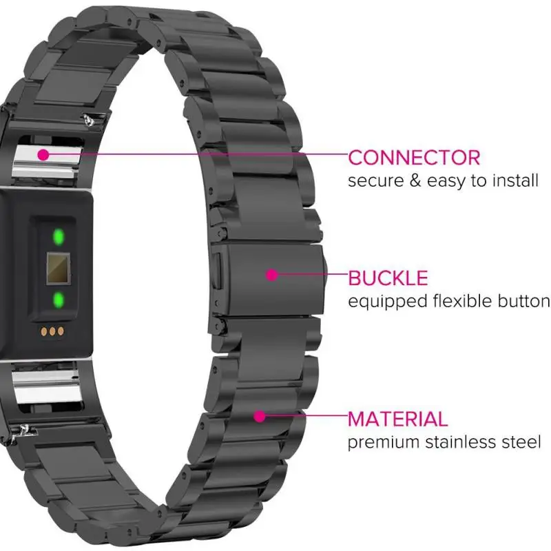 

Universal Bands Premium Stainless Steel Watch Band Strap for fitbit Charge 2 Smart Fitness Watch Replacement Accessory
