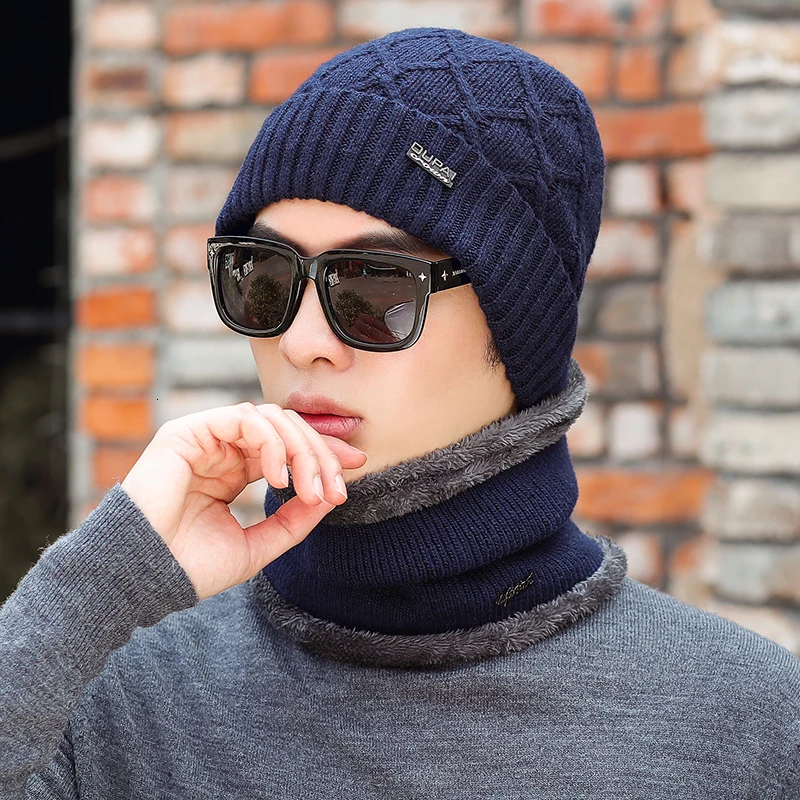 Зимняя шапка Skullies Beanies шапки зимние шапки для мужчин женский шерстяной шарф головные уборы, Балаклава маска Knitted шапка вязаная