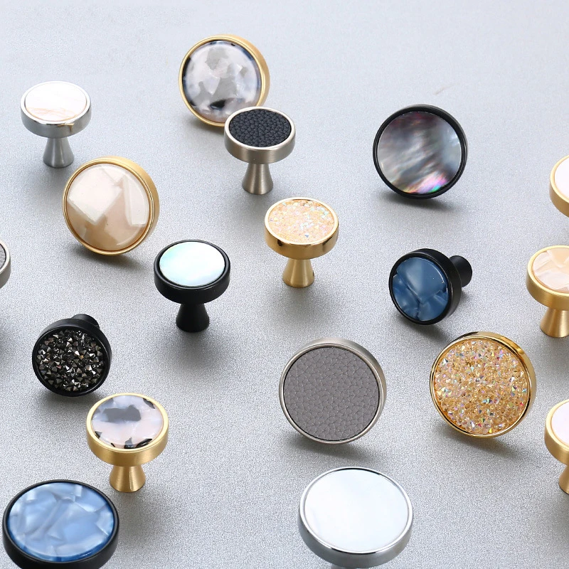 

Simple Furniture Kitchen Cabinet Handles Bright Diamond Skin Handle Hardware Drawer Single Knob Pen Decorative Hook