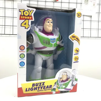 

New Toy Story 4 Buzz Lightyear Lights Walking Make Voice Anime Action Figures Toy Story 4 3 Buzz Movable Children Birthday Gifts