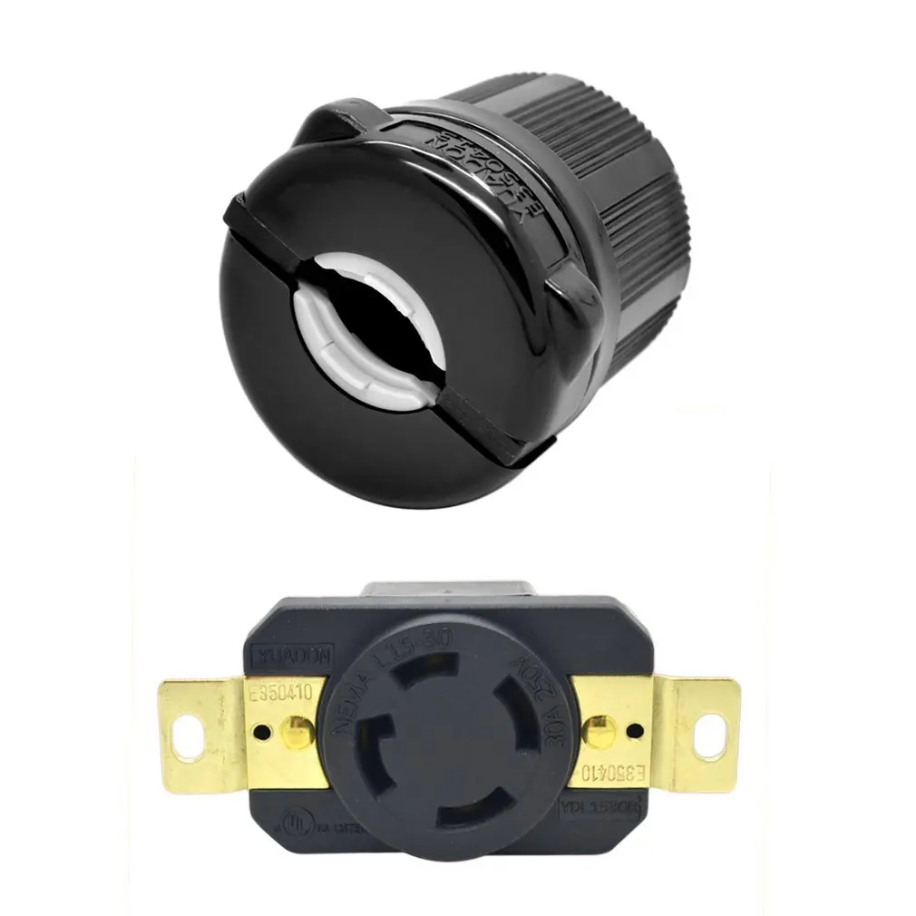 

NEMA P & R US Generator Anti-off Plug In-line Industry Power Wire Portable Twist Locked Converter Socket 30Amp 125V 250V
