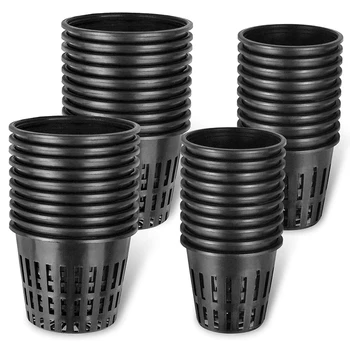 

40 Packs of 2 Inch 3 Inch Mesh Cups, Grooved Mesh Heavy Mesh Pots for Hydroponic Fixed Value Baskets