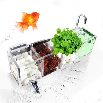 

Creative fish tank filter aquarium 3 in 1 small upper filter box wall mounted waterfall aquarium pump filter more compartments