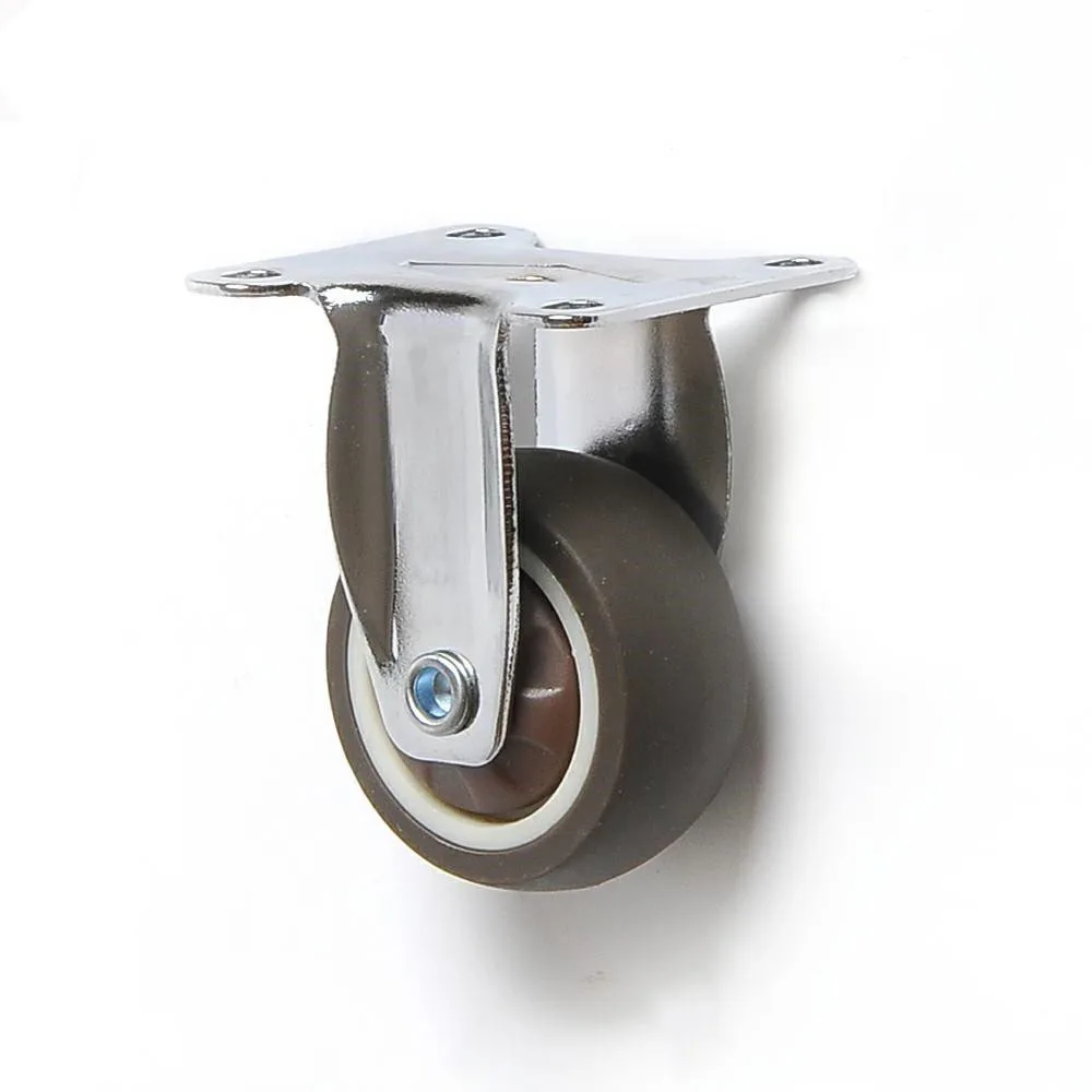4pcs Heavy Duty Fixed Rubber Wheel Plate Caster Small One-Way Wheel Furniture Plastic Directional Wheel Hardware Accessories