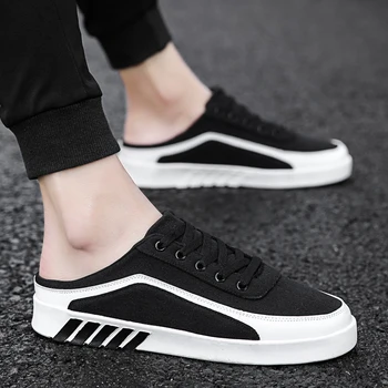

NEW Men Casual Shoes Summer Style Slip-on Canvas Flats Men Non-Slip Slippers Breathable Loafers Man Shoes