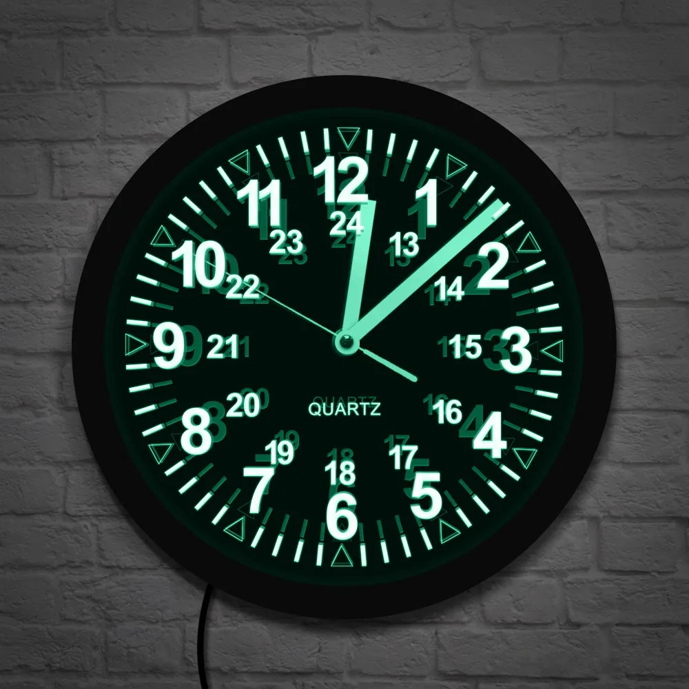 Military Pattern Vintage Multi Colors Wall Light 24 Hours Display Zulu