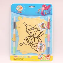 Твердый переплет блистерная карточка картина из песка оптом детская картина из песка пол Fangfang обучающая игрушка ручной работы с 6 цветными песками