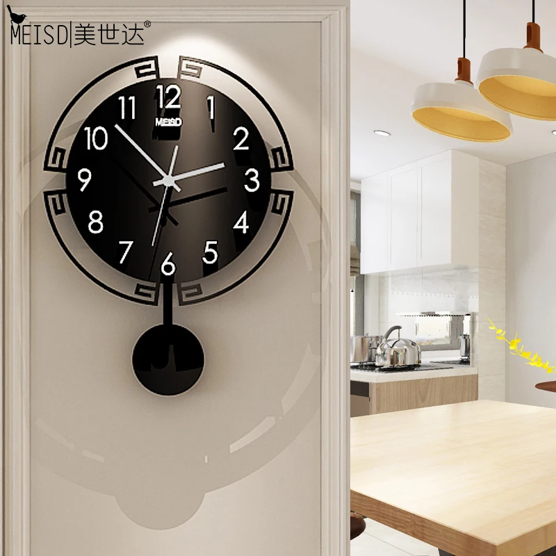 

MEISD Quality Large Clock Wall Clocks Modern Design Acrylic Home Decor Black Quartz Watch Pendulum Horloge Silent Free Shipping