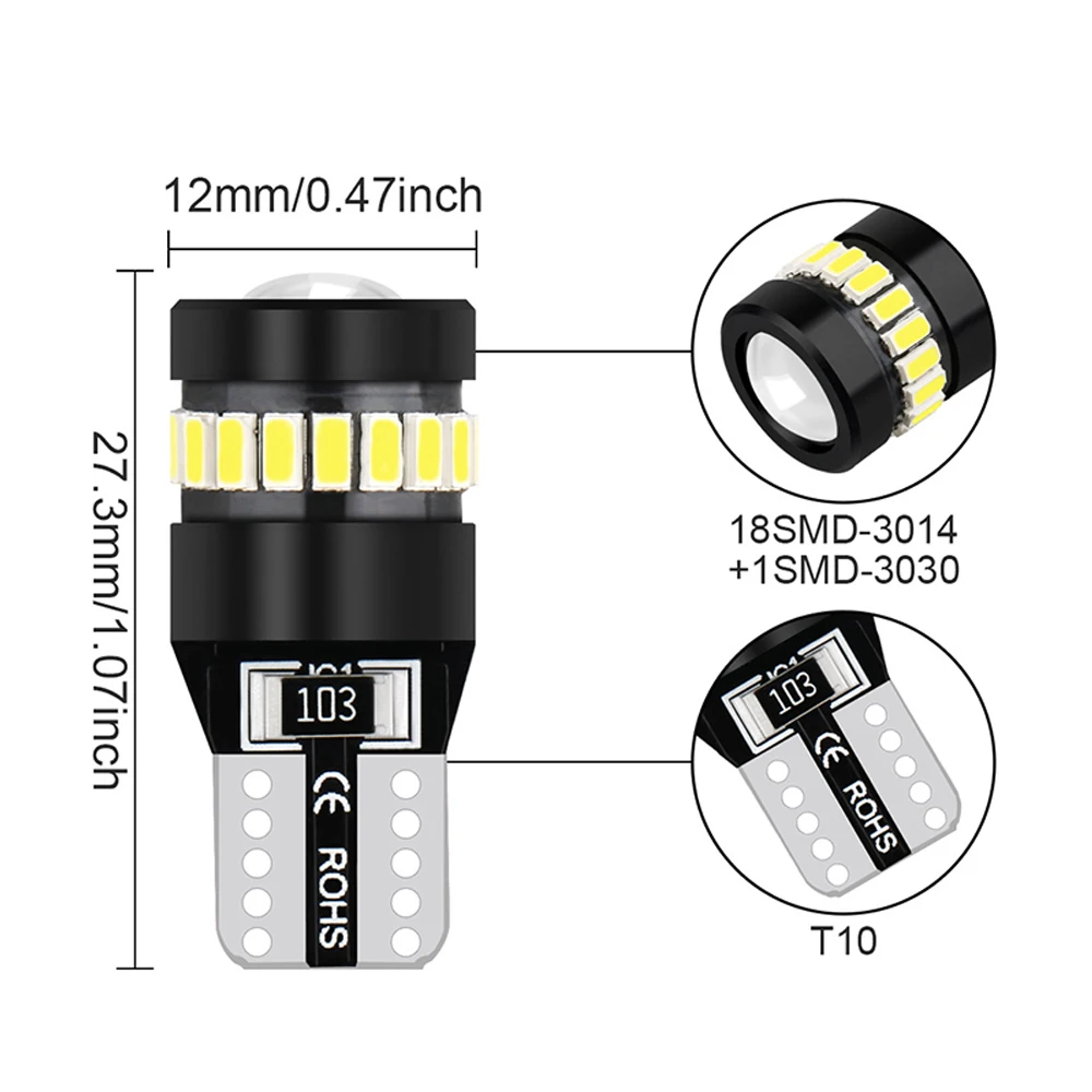 Светодиодный светильник для номерного знака, лампа 3014+ 3030 чип 18smd 6500K 12 V, позиционный светильник