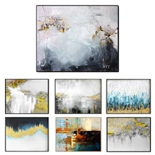 Hand-painted oil painting in the paint gray abstract picture of the modern oil painting living room decoration painting.