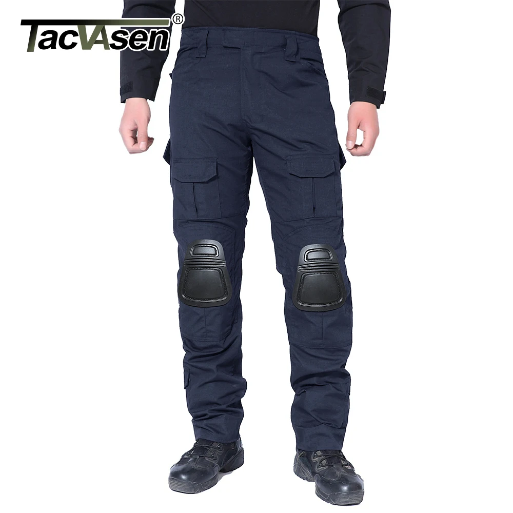 Combat-Pants Trousers Military TACVASEN Tactical Training Mens Solid with Knee-Pads Airsoft